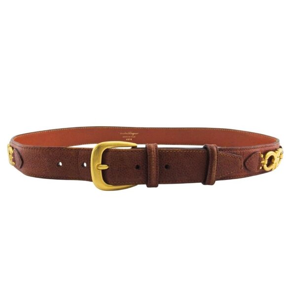 Salvatore Ferragamo belt Brown x Gold Women Authentic secondhand main image 8